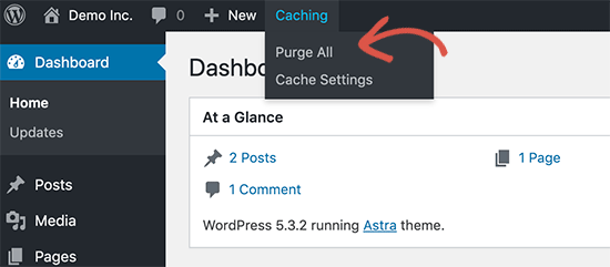 how to clear cache in wordpress