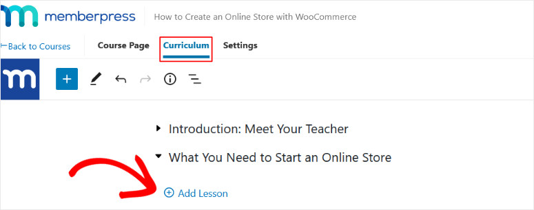 add lessons in memberpress