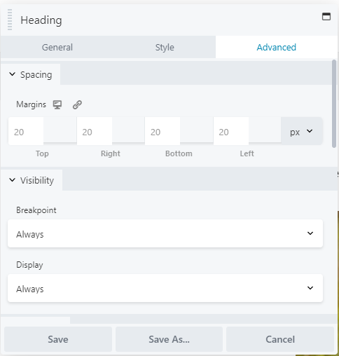 Beaver builder style options