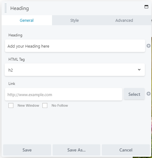 Customizing your heading