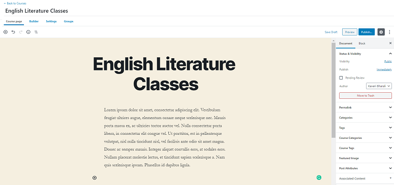 How to Start an Online Tutoring Business with WordPress 9 LearnDash Course Builder