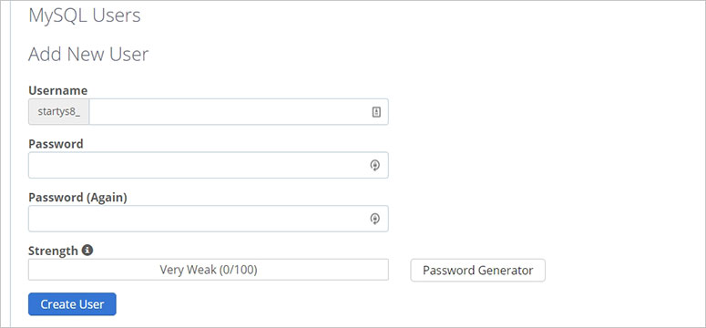 Create database user