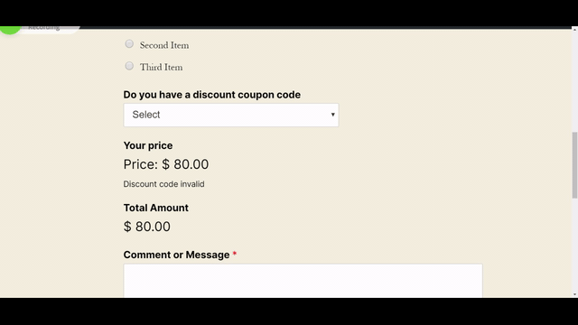 adding coupon code fields in wp