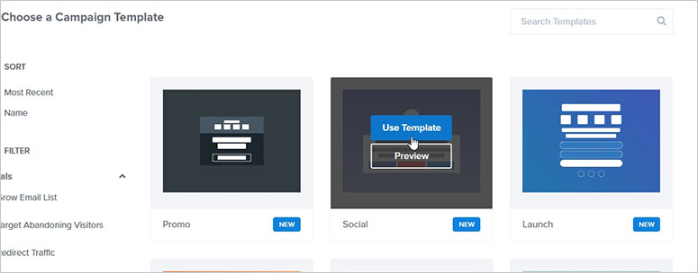 How to Create a Full-Screen Welcome Mat Optin Form in WP 6 Choose a Template