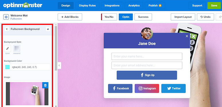 How to Create a Full-Screen Welcome Mat Optin Form in WP 8 Customize Welcome Mat