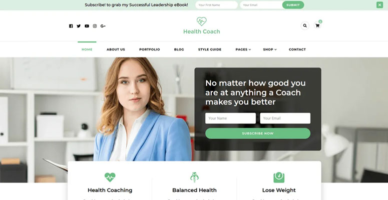 Health Coach - IsItWP - Free WordPress Theme Detector Health Coach