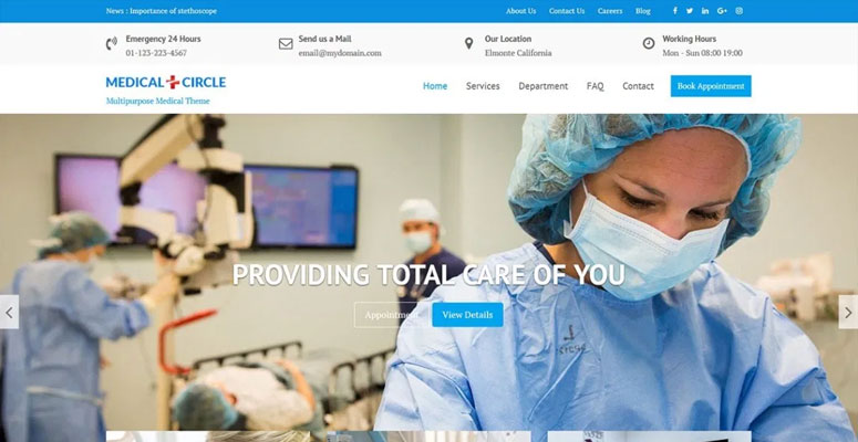 Medical Circle - IsItWP - Free WordPress Theme Detector Medical Circle