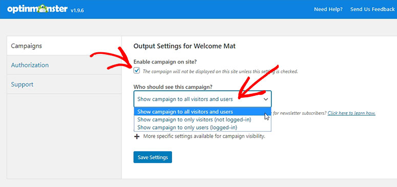 How to Create a Full-Screen Welcome Mat Optin Form in WP 22 Output Settings