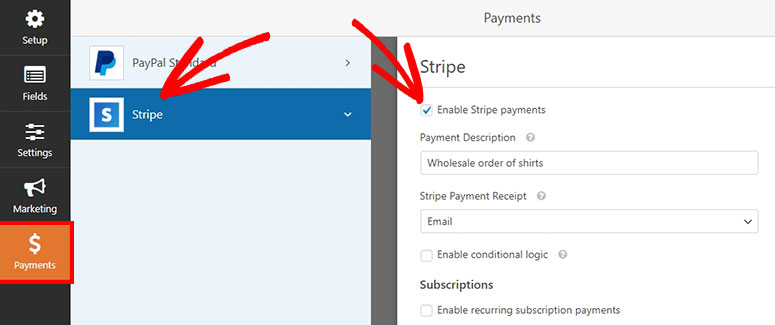 Payment Stripe Enabled