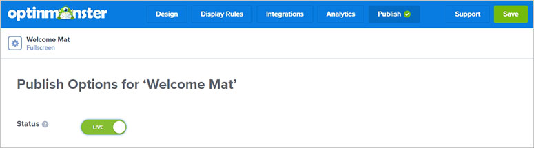 How to Create a Full-Screen Welcome Mat Optin Form in WP 19 Publish Campaign