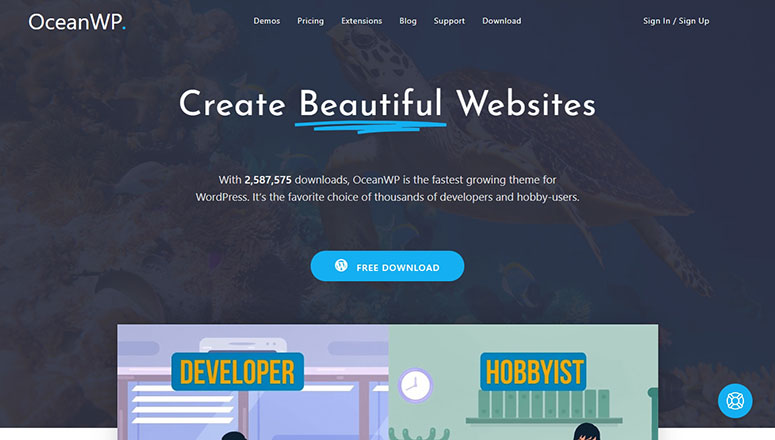 OceanWP, finance themes, free eCommerce themes