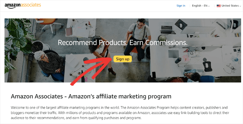 sign up for amazon associates