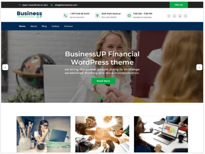 Businessup, finance theme, wp finance theme