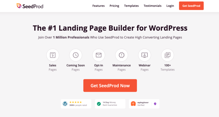 seedprod landing page builder