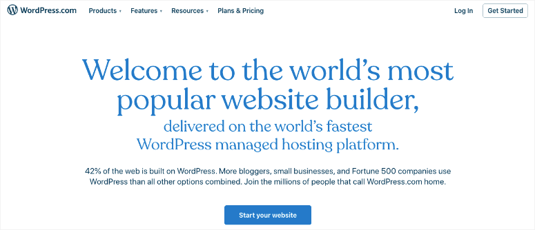 wordpress.com página de inicio
