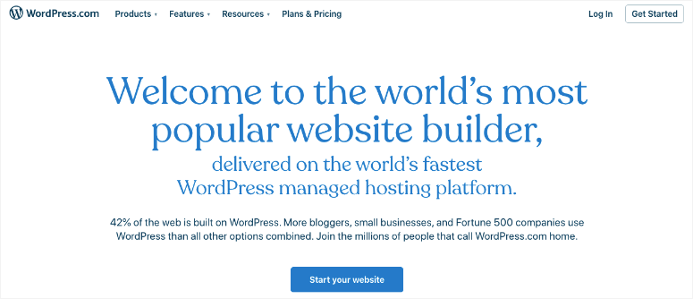 wordpress.com homepage