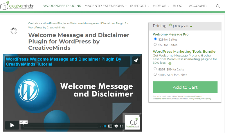 custom welcome message plugins, disclaimer plugin