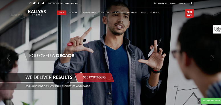 Kallyas - IsItWP - Free WordPress Theme Detector Kallyas