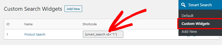 Custom search widgets