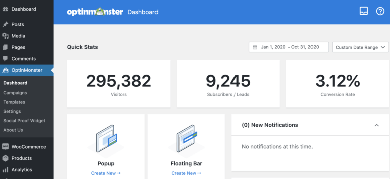 OptinMonster for WordPress Plugin Statistics