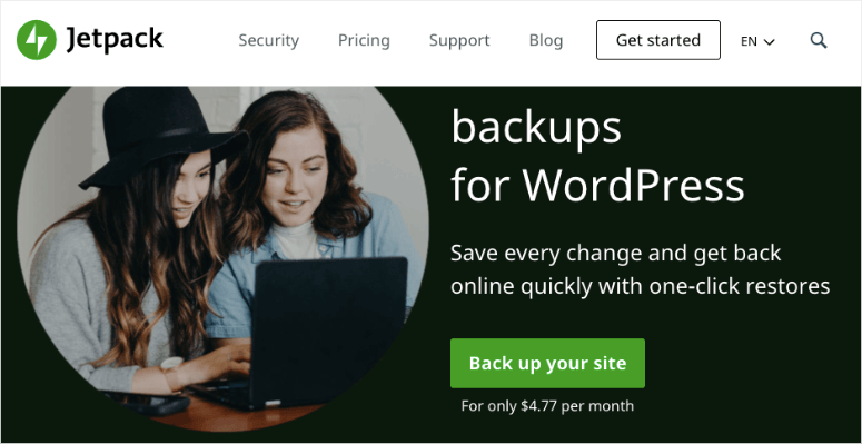 Copias de seguridad de Jetpack para WordPress