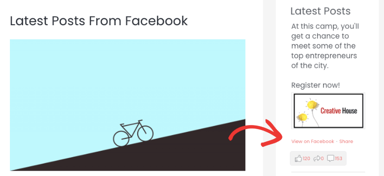 facebook feed in sidebar