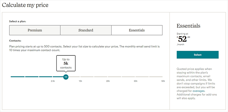 Price calculator