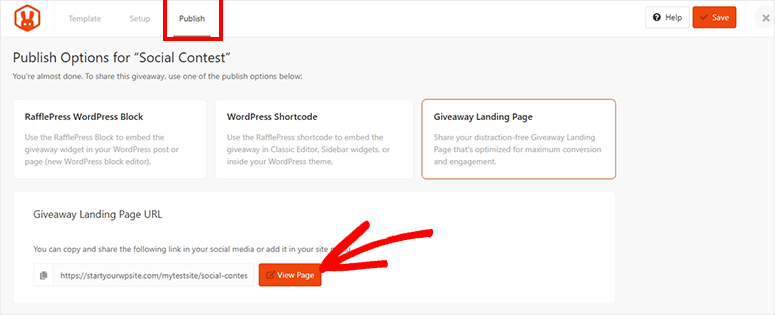 Publier la page de destination