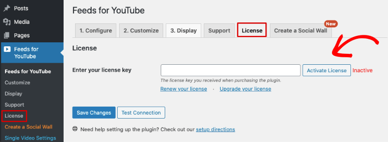 Add license in YouTube feeds