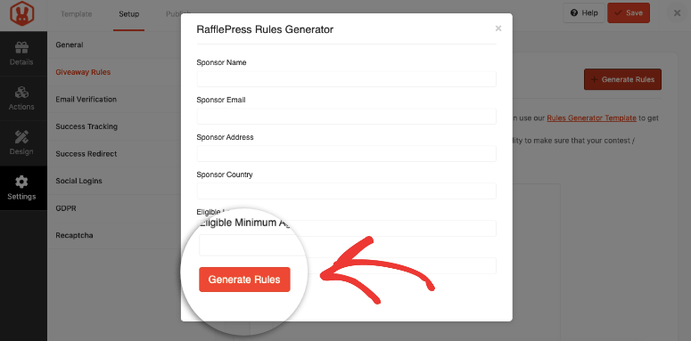 generate rules with rafflepress-min