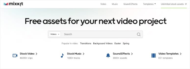 Mixkit Homepage