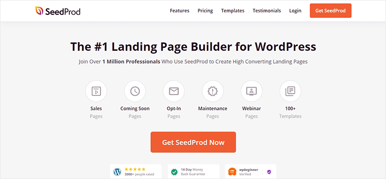 SeedProd landing page builder