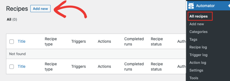 add new recipe in uncanny