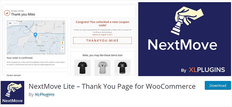 Thank you page for WooCommerce