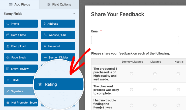 wpforms star rating