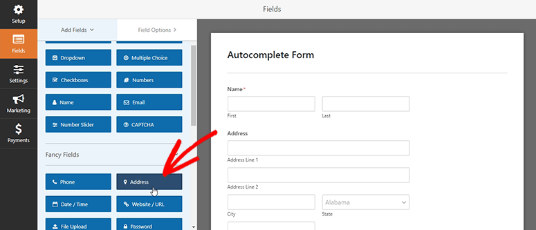 Address field