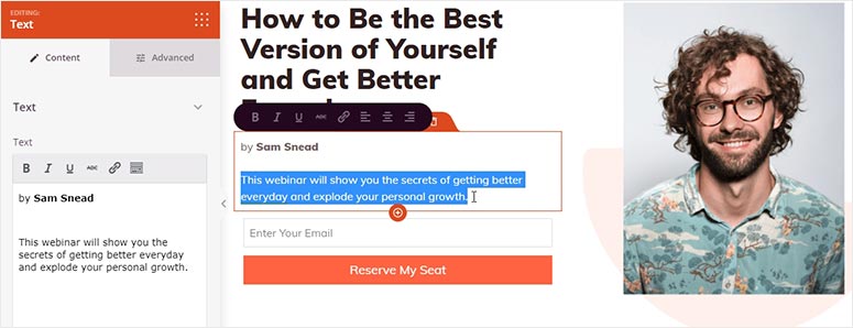 Text block editing