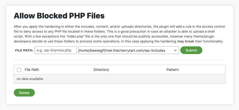allow blocked php files in sucuri wordpress hardening