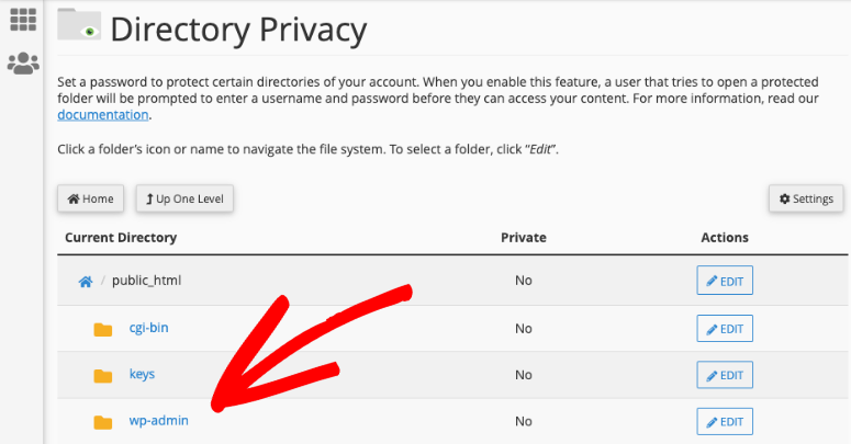 editar la privacidad de wpadmin