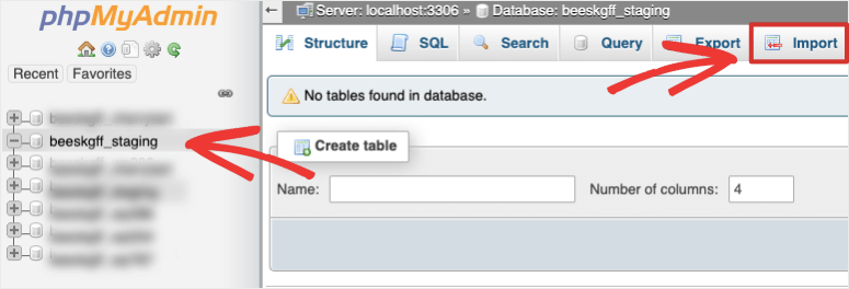 import database