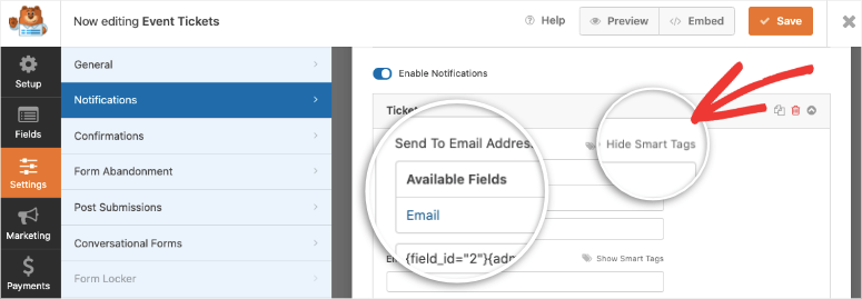 add email smart tag
