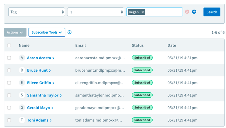 Segmentación de listas AWeber