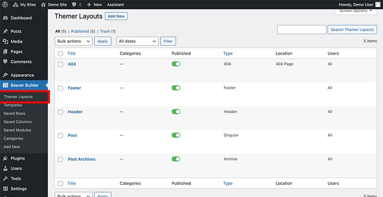 Diseños de Beaver Builder Themer - IsItWP - Detector de temas gratuito de WordPress Diseños temáticos de Beaver Builder