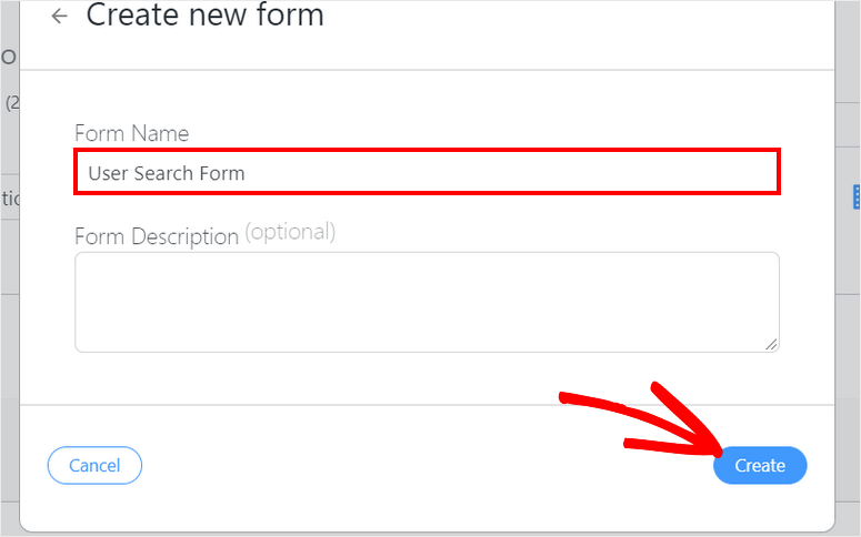 create new search form