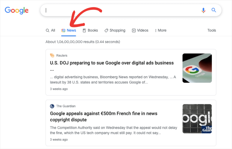news-google - IsItWP - Detector de temas de WordPress gratuito ejemplo de noticias de google