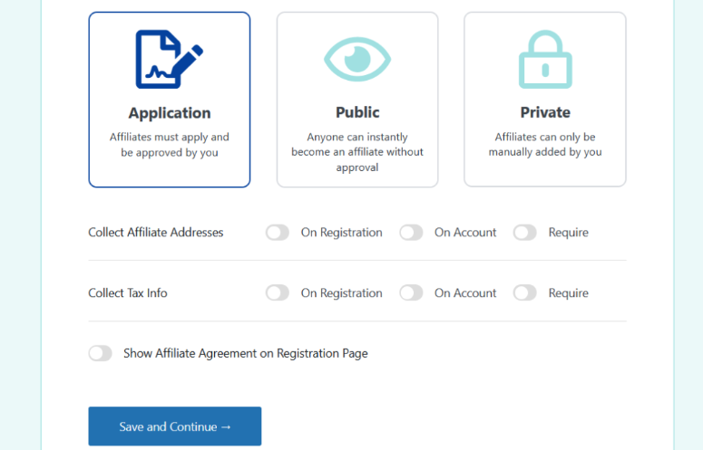 affiliate registration options easy affiliate