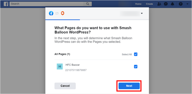 seleccione-página-facebook-live-stream-plugin-para-wordpress