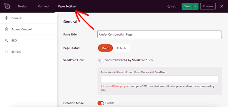 pagesettings - IsItWP - Detector de temas de WordPress gratuito