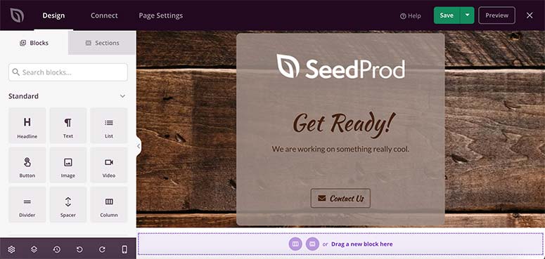 SeedProd template