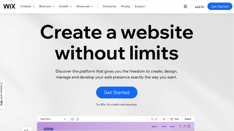 Wix website design software